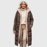Women’s Long Hooded Fleece-Lined Puffer Coat