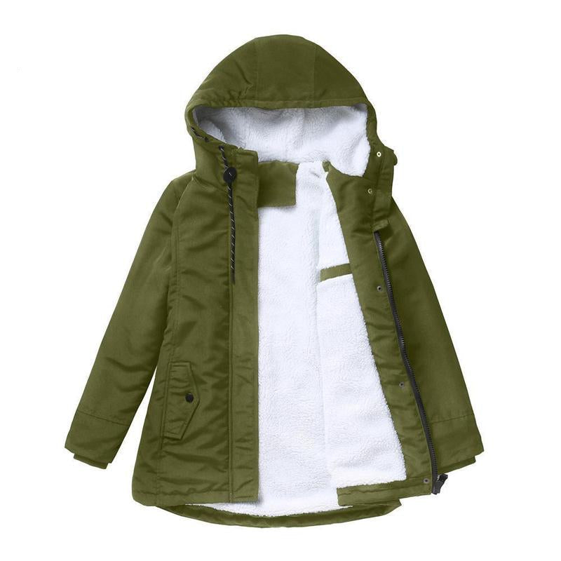 Women's Fleece Hooded Jacket Outdoor Waterproof Coat