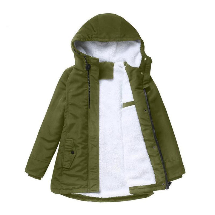 Women's Fleece Hooded Jacket Outdoor Waterproof Coat