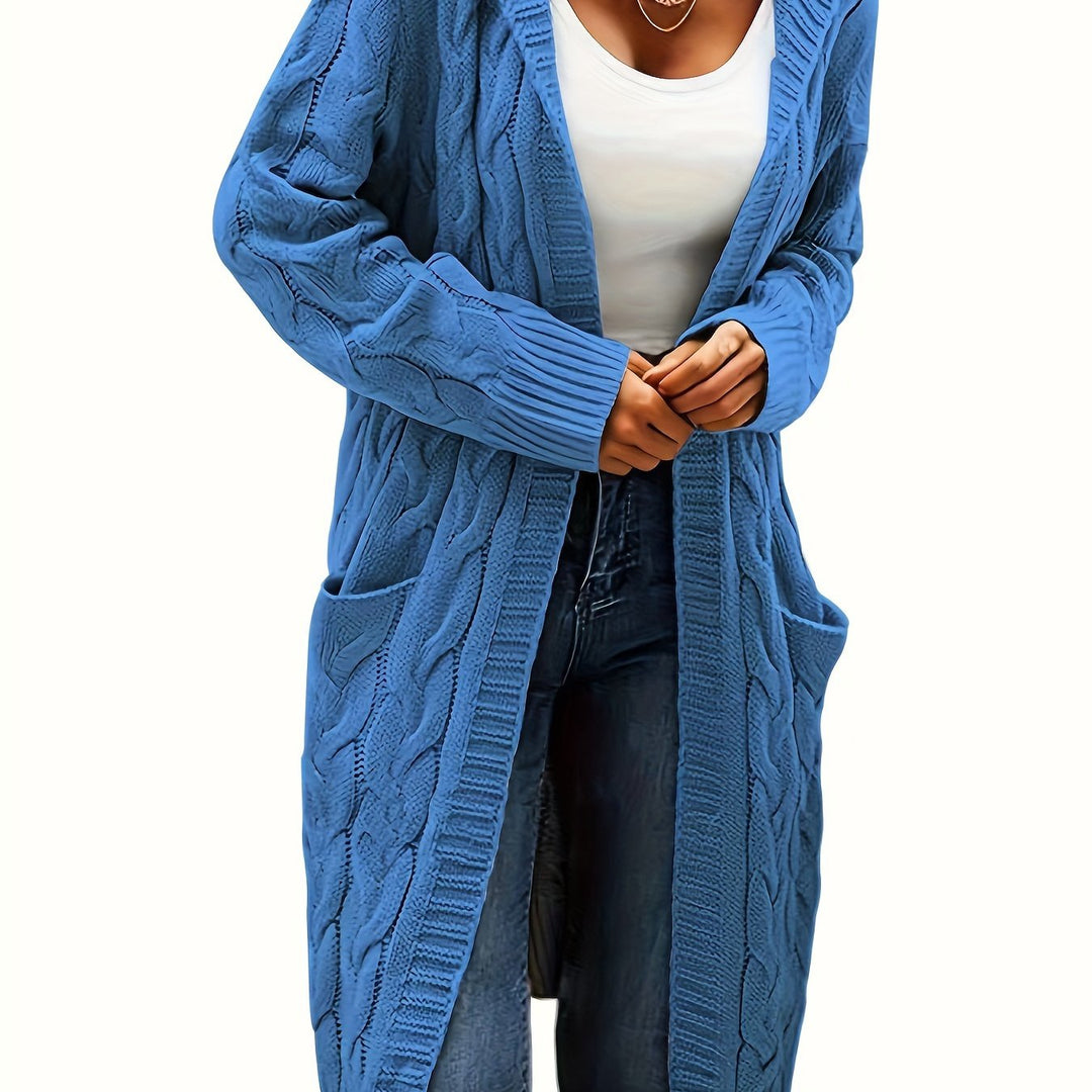 Cardigan oversize tricoté pour femme, ouvert sur le devant