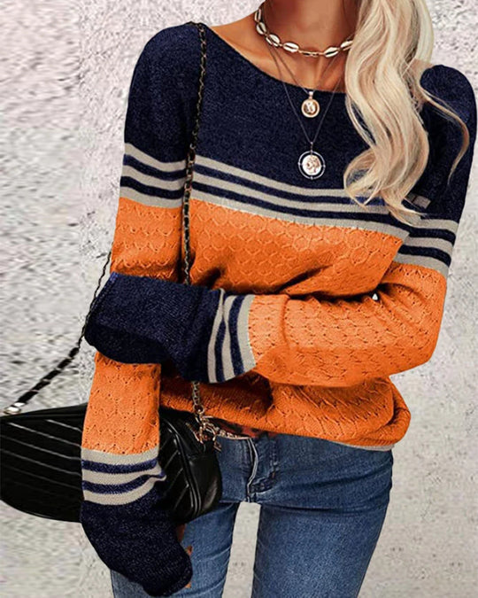 Women’s Knit Colorblock Crewneck Pullover