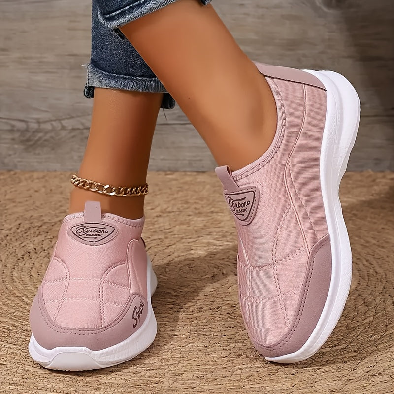 Women's Leather Slip On Sneakers Sport Walking Shoes
