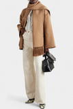 Women’s Wool-Blend Fringe-Trim Scarf Coat