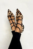Women's Leopard-Print Leather Flats