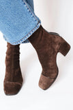 Women’s Suede Block-Heel Slip-On Ankle Boots
