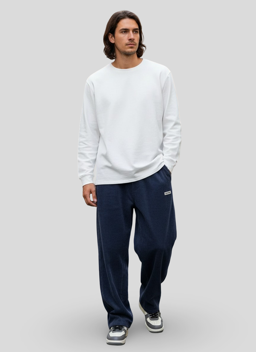 Men's Loose-Fit Wide-Leg Corduroy Pants