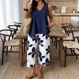 Women’s Linen Asymmetric Top & Capri Co-Ord Set
