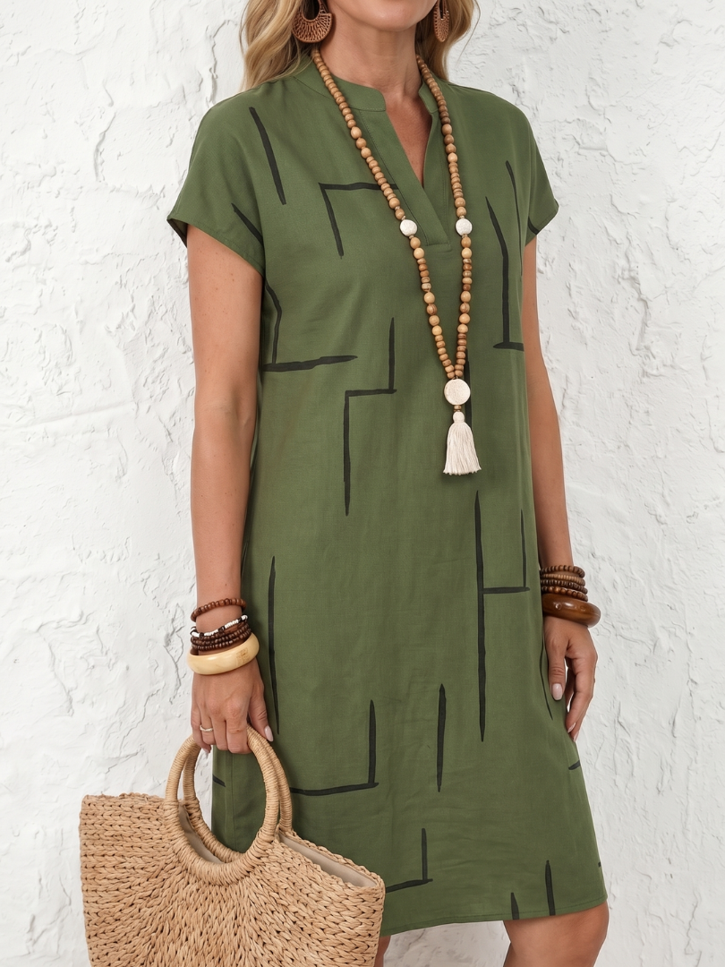 Women's Linen Shift Dress Casual Tunic
