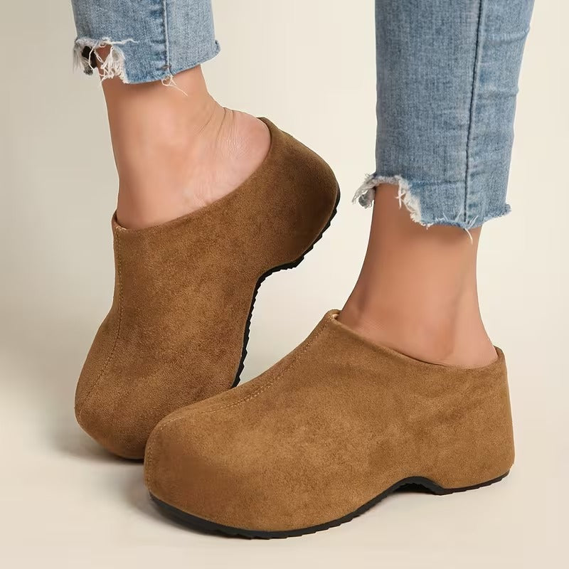 Women’s Leather Arch-Support Platform Clog Shoes