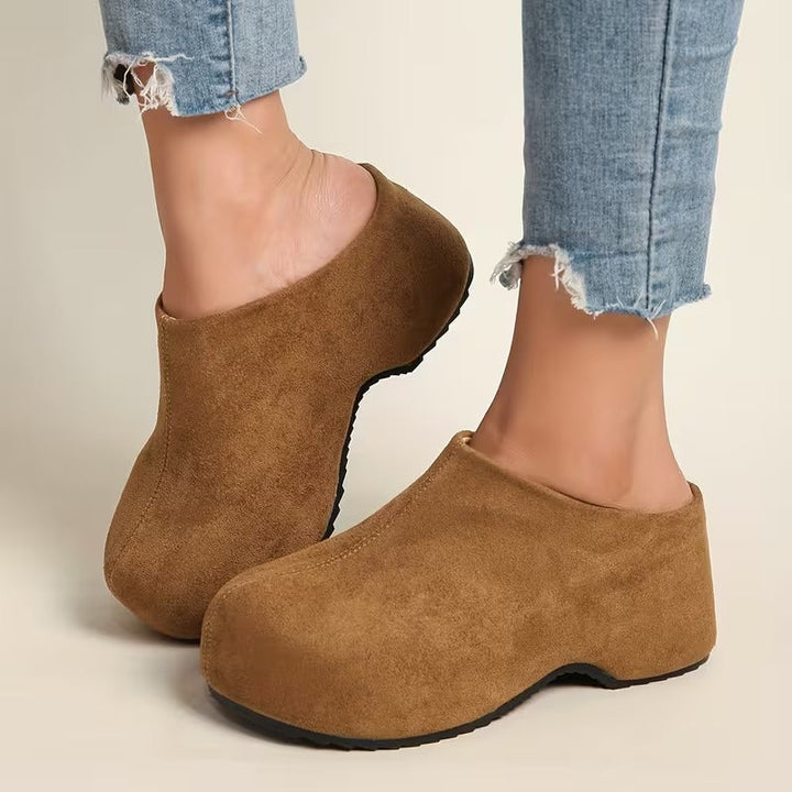Women’s Leather Arch-Support Platform Clog Shoes