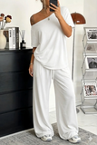 Women's Knit Wide Leg Tracksuit Top and Trousers Co-ord