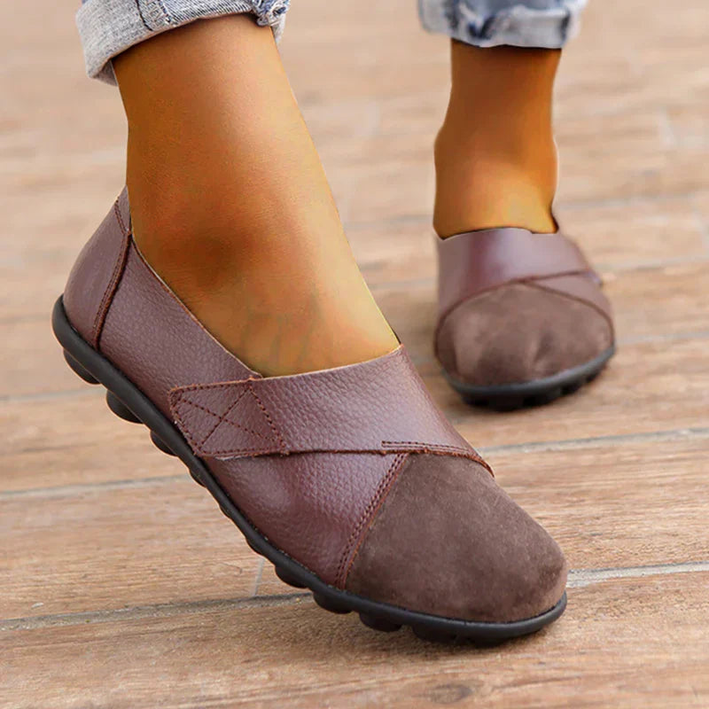 Women's Leather Loafers Walking Shoes