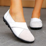Women's Leather Ballet Flats Slip-On Loafers Walking Shoes
