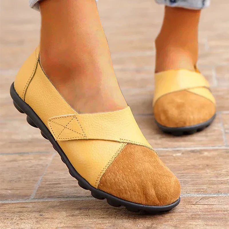 Women's Leather Loafers Walking Shoes