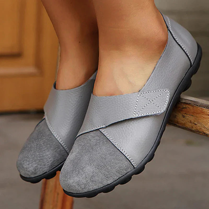 Women's Leather Loafers Walking Shoes