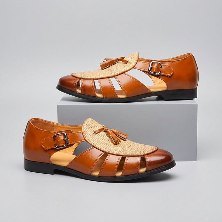 Men's Leather Closed-Toe Walking Sandal