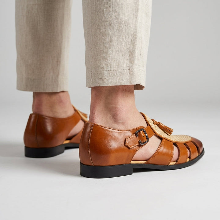 Men's Leather Closed-Toe Walking Sandal