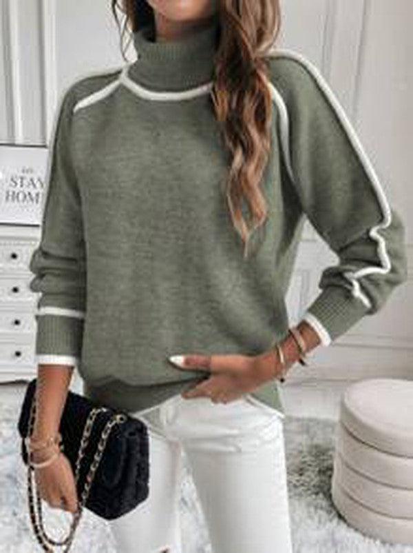 Women's Sweater Turtleneck Wool Knit Pullover