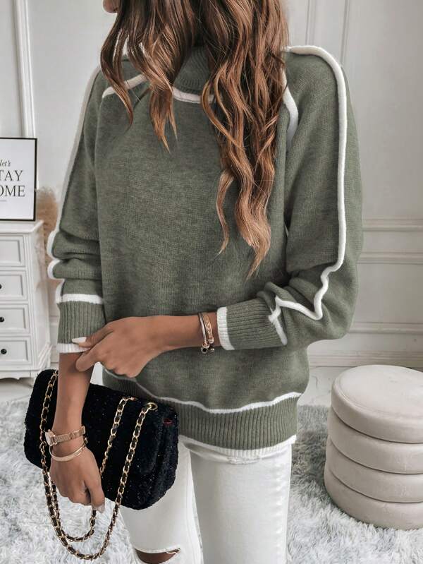 Women's Sweater Turtleneck Wool Knit Pullover