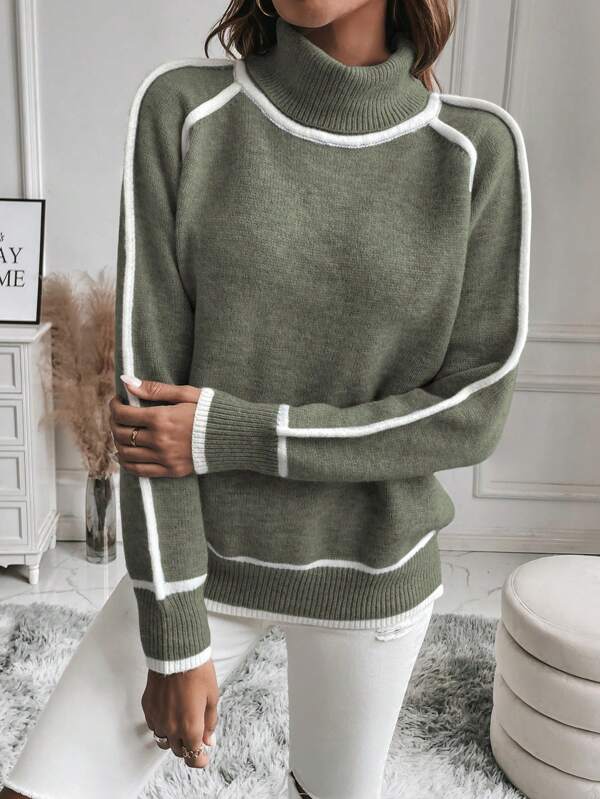 Women's Sweater Turtleneck Wool Knit Pullover