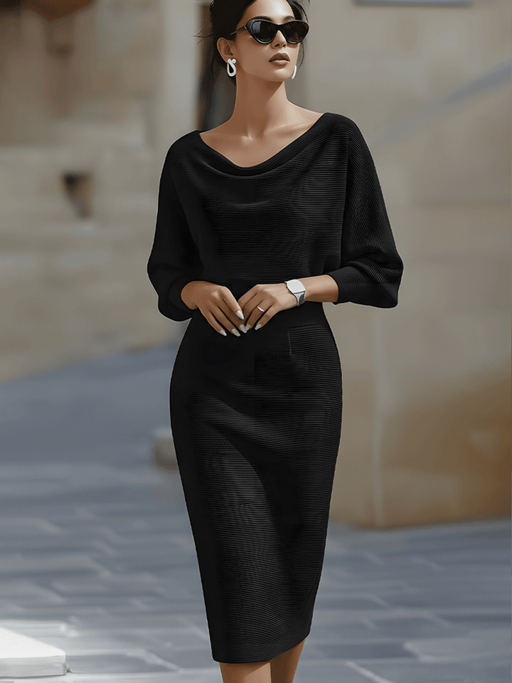 Women's Knit Midi Dress Merino Wool Sweater Dress
