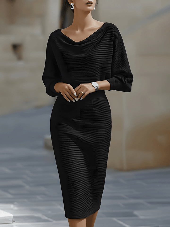 Women's Knit Midi Dress Merino Wool Sweater Dress
