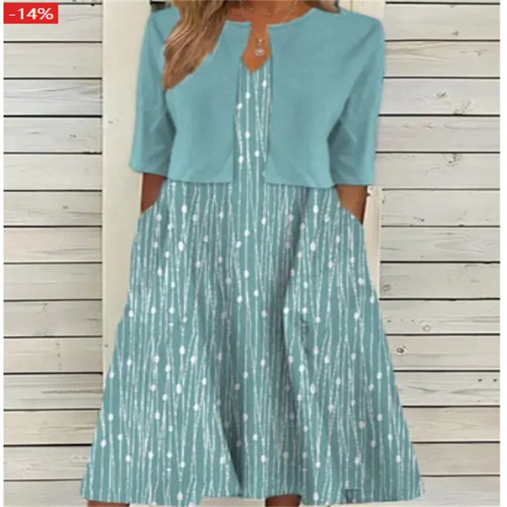 Women's Knit Round-Neck Pocket Co-Ord Set