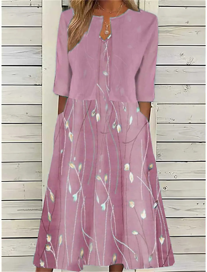 Women's Knit Round-Neck Pocket Co-Ord Set
