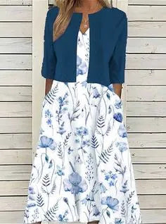 Women's Knit Round-Neck Pocket Co-Ord Set