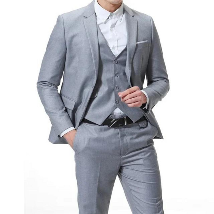 Men's Wool Mix 3 Piece Slim Fit Wedding Business Suit