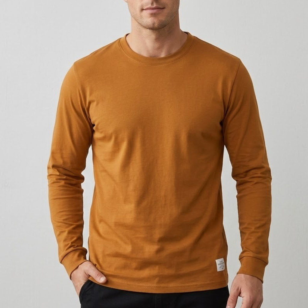 Wool Men's Long Sleeve Crew Neck Shirt