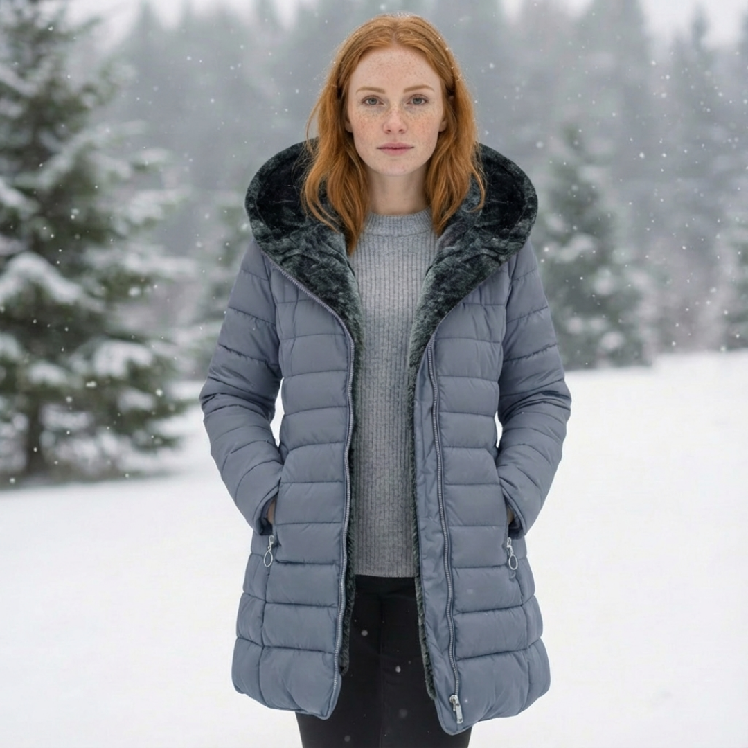 Women’s Hooded Fleece-Lined Padded Puffer Jacket