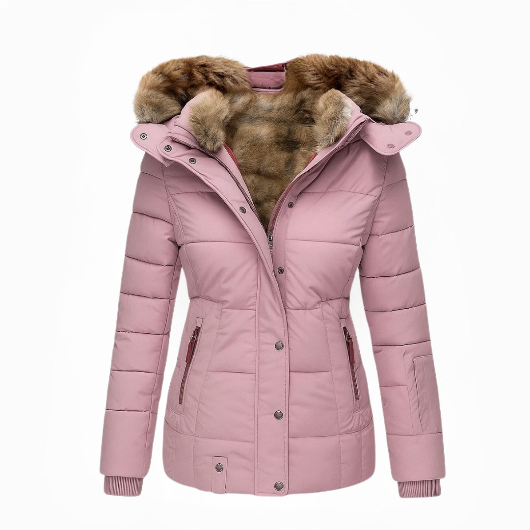 Women's Fleece Hooded Puffer Parka Jacket