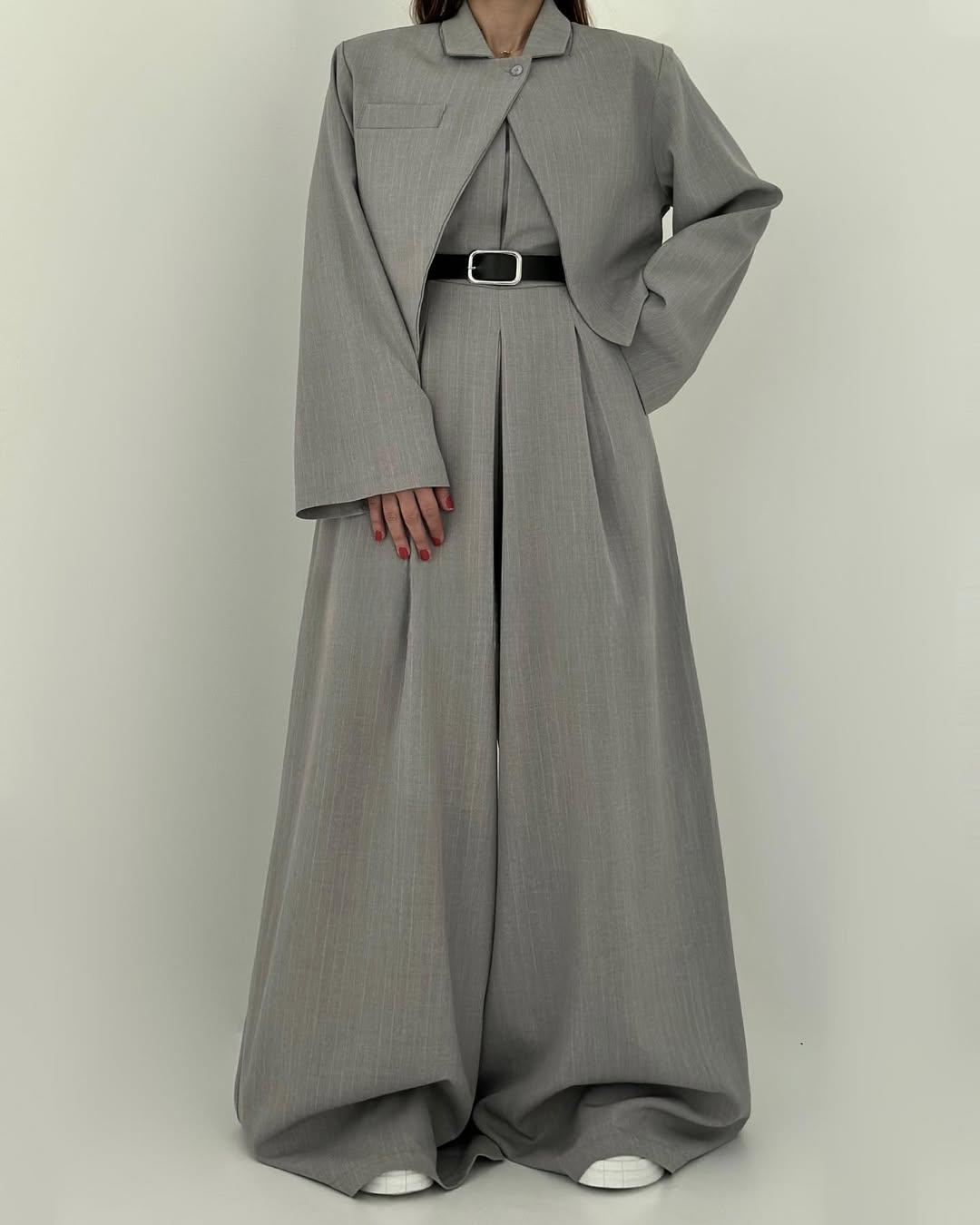 Women’s Knit Wide-Leg Jumpsuit & Blazer Set