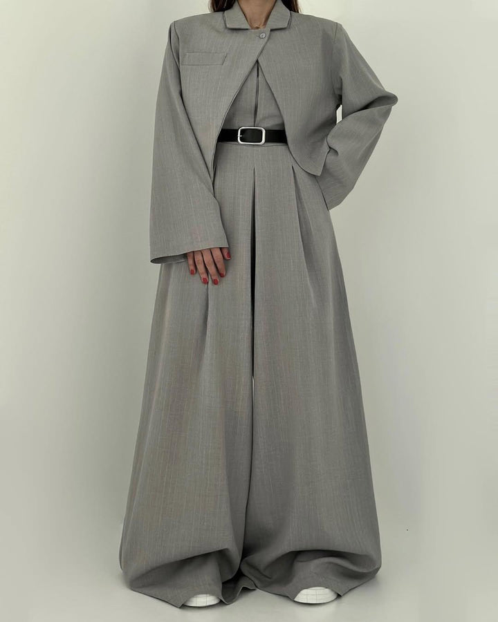 Women’s Knit Wide-Leg Jumpsuit & Blazer Set