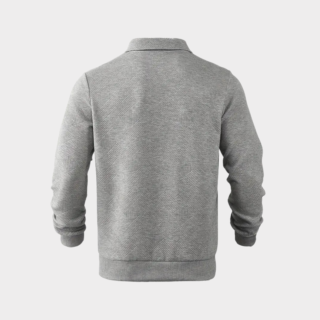 Men's Knit Quarter Zip Polo Sweater