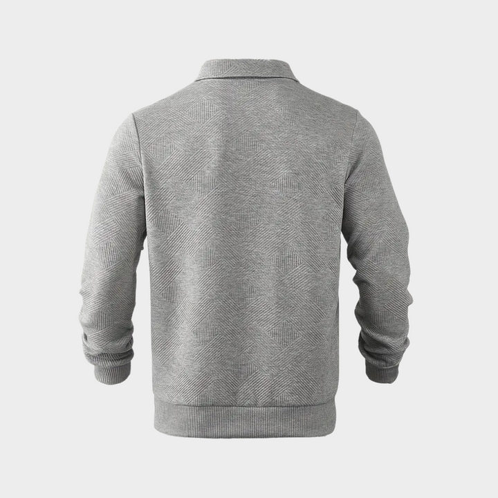 Men's Knit Quarter Zip Polo Sweater