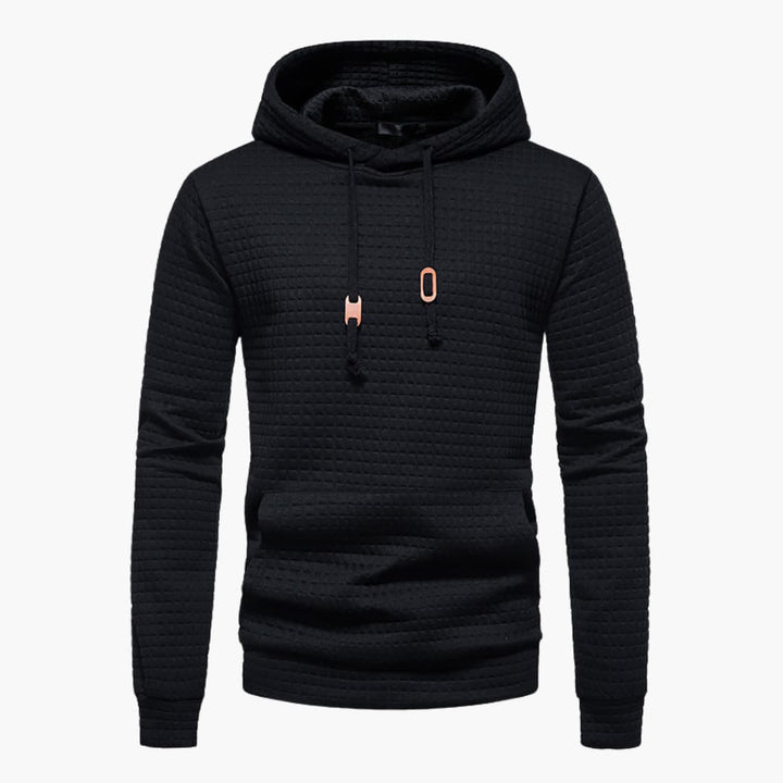 Men's Fleece Hoodie Waffle Knit Pullover Sweatshirt