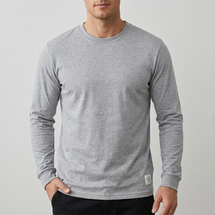 Wool Men's Long Sleeve Crew Neck Shirt