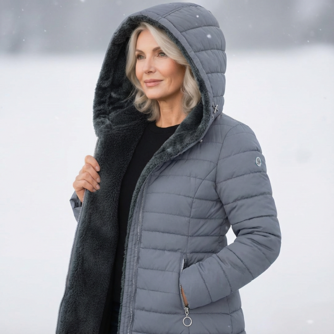 Women’s Hooded Fleece-Lined Padded Puffer Jacket