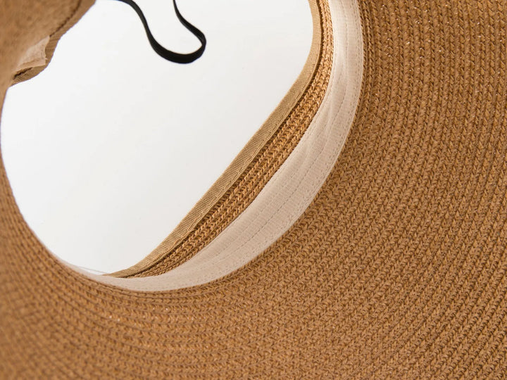 Women's Paper Straw Sun Visor Wide Brim Foldable Beach Hat