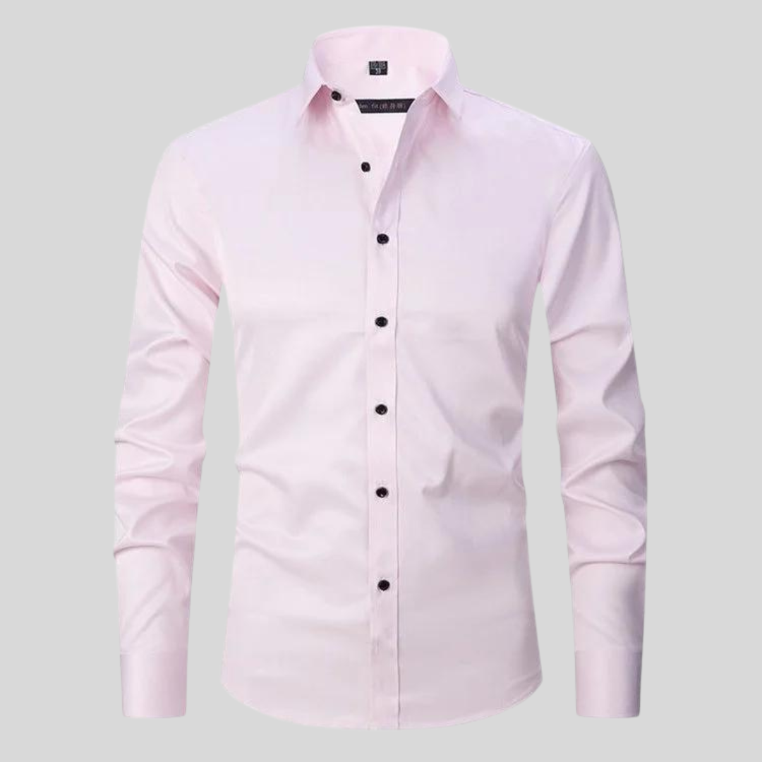 Men's Silk Stretch Slim Fit Formal Business Dress Shirt