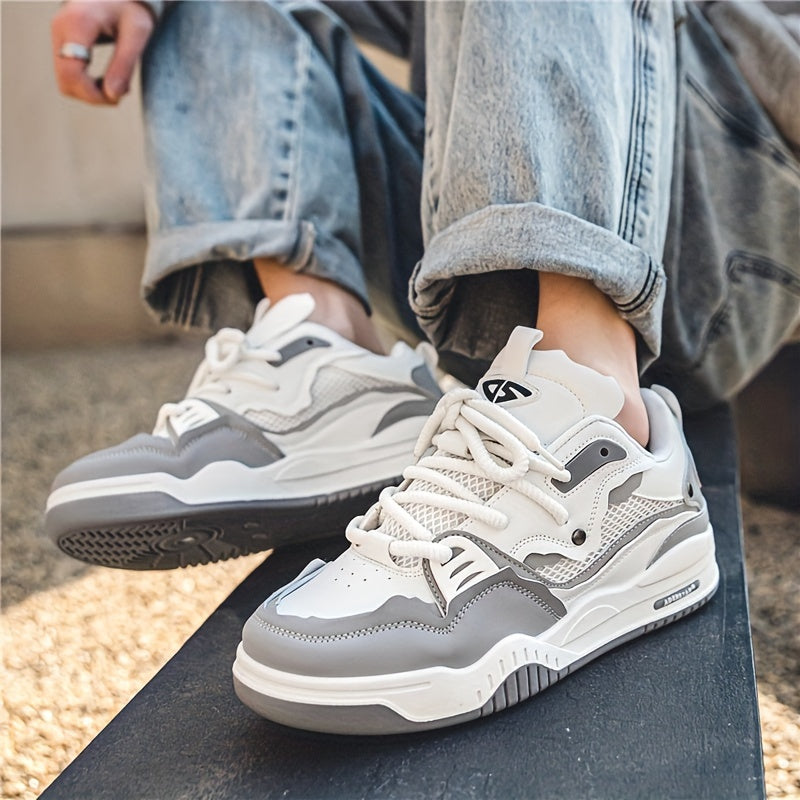 Men's Leather Skate Shoes Chunky Low Top Trainers