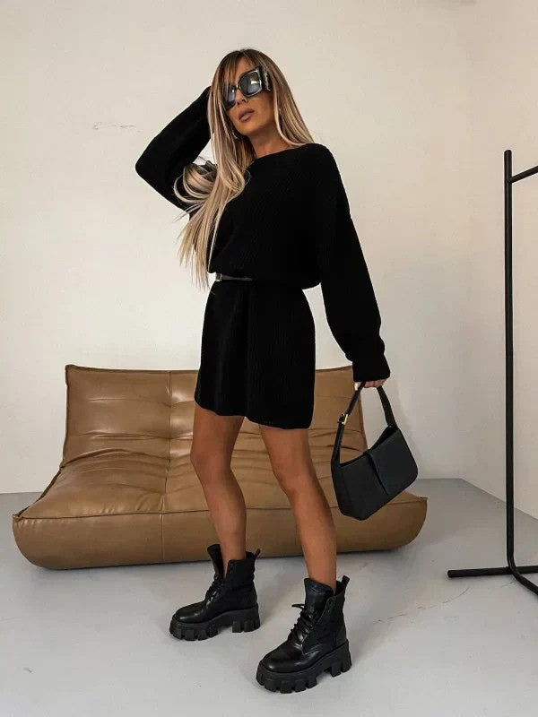 Women’s Oversized Merino Wool Tunic Sweater Dress