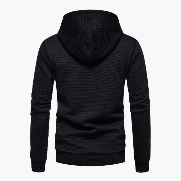 Men's Fleece Hoodie Waffle Knit Pullover Sweatshirt