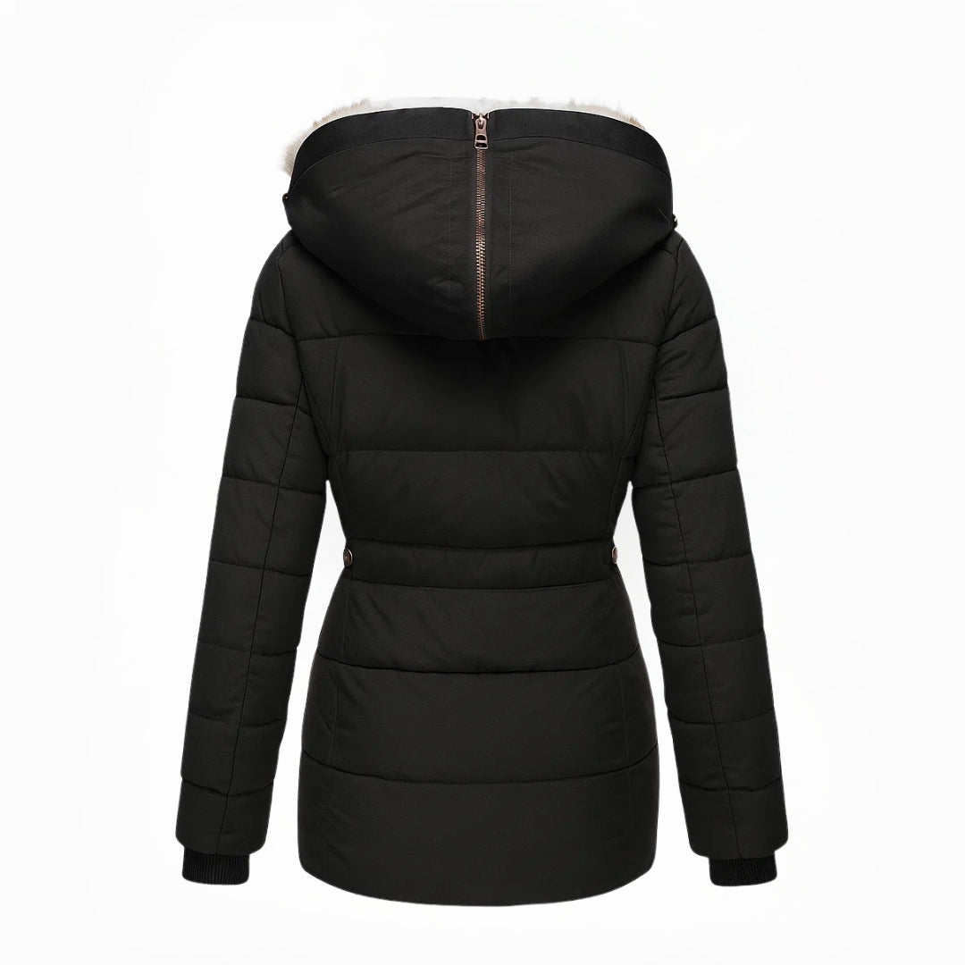 Women's Fleece Hooded Puffer Parka Jacket