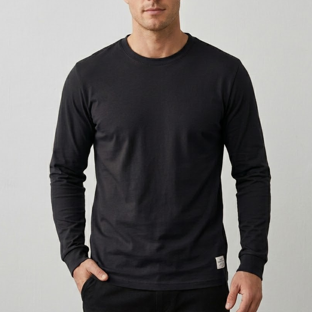 Wool Men's Long Sleeve Crew Neck Shirt
