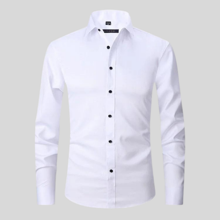 Men's Silk Stretch Slim Fit Formal Business Dress Shirt