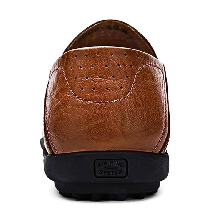 Men's Leather Slip-on Loafers Breathable Casual Walking Shoes