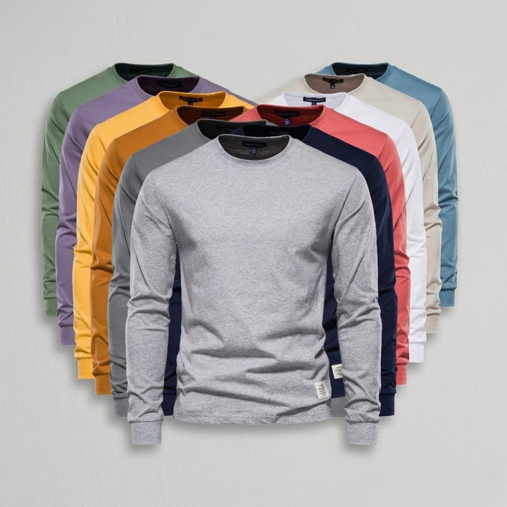 Wool Men's Long Sleeve Crew Neck Shirt